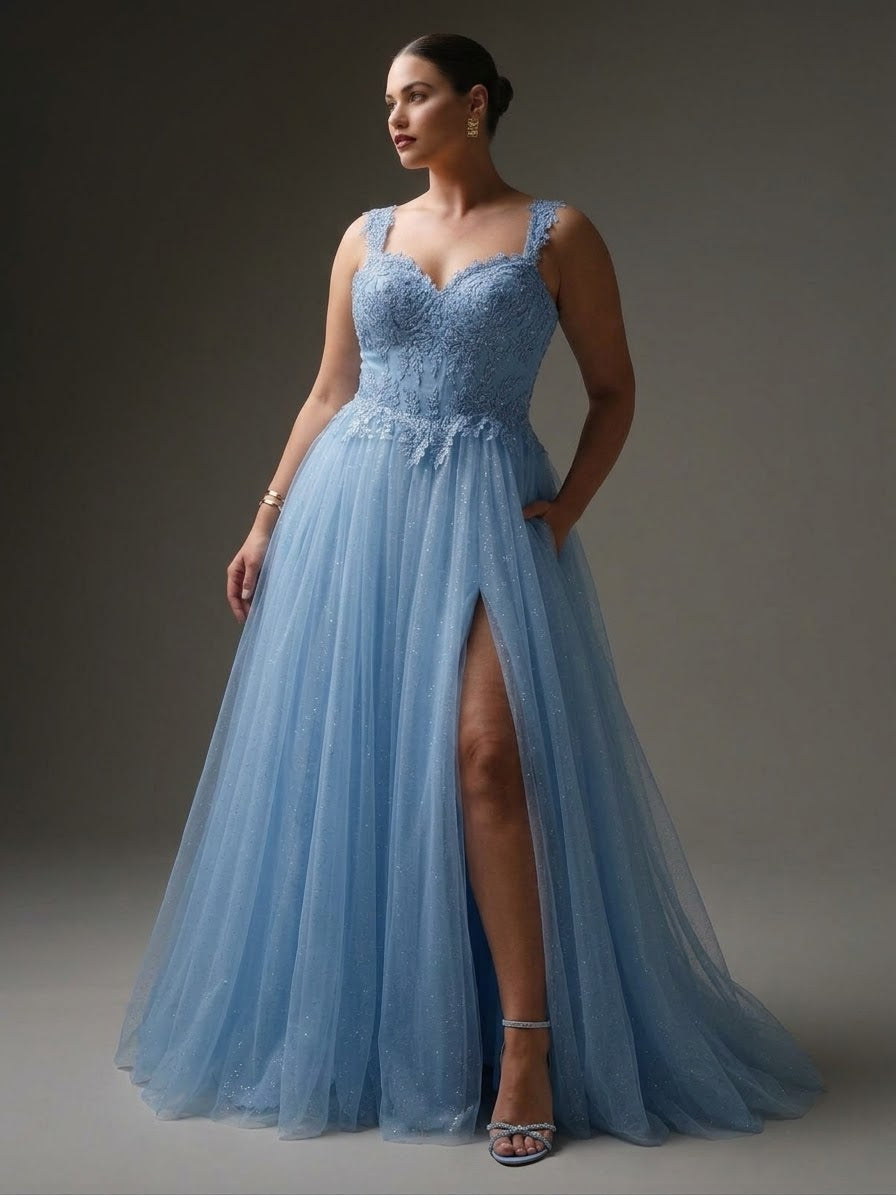 Vestido blue plus size