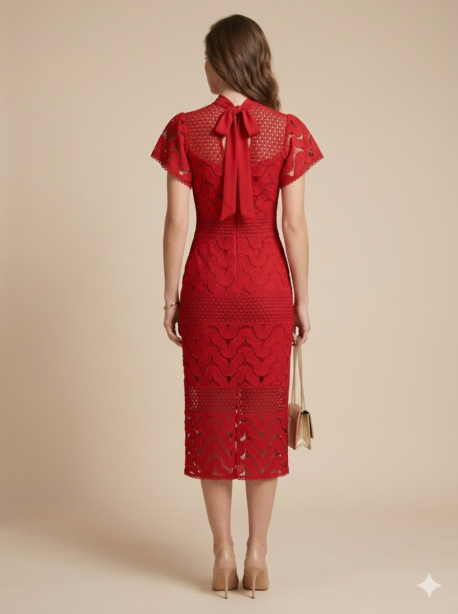 Vestido midi de encaje