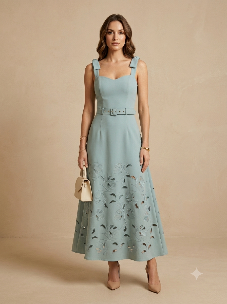 Vestido midi azul