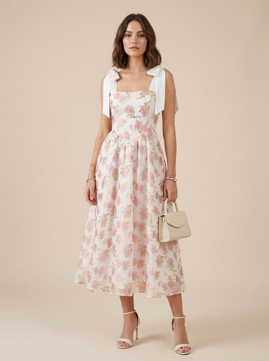 Vestido midi floreado