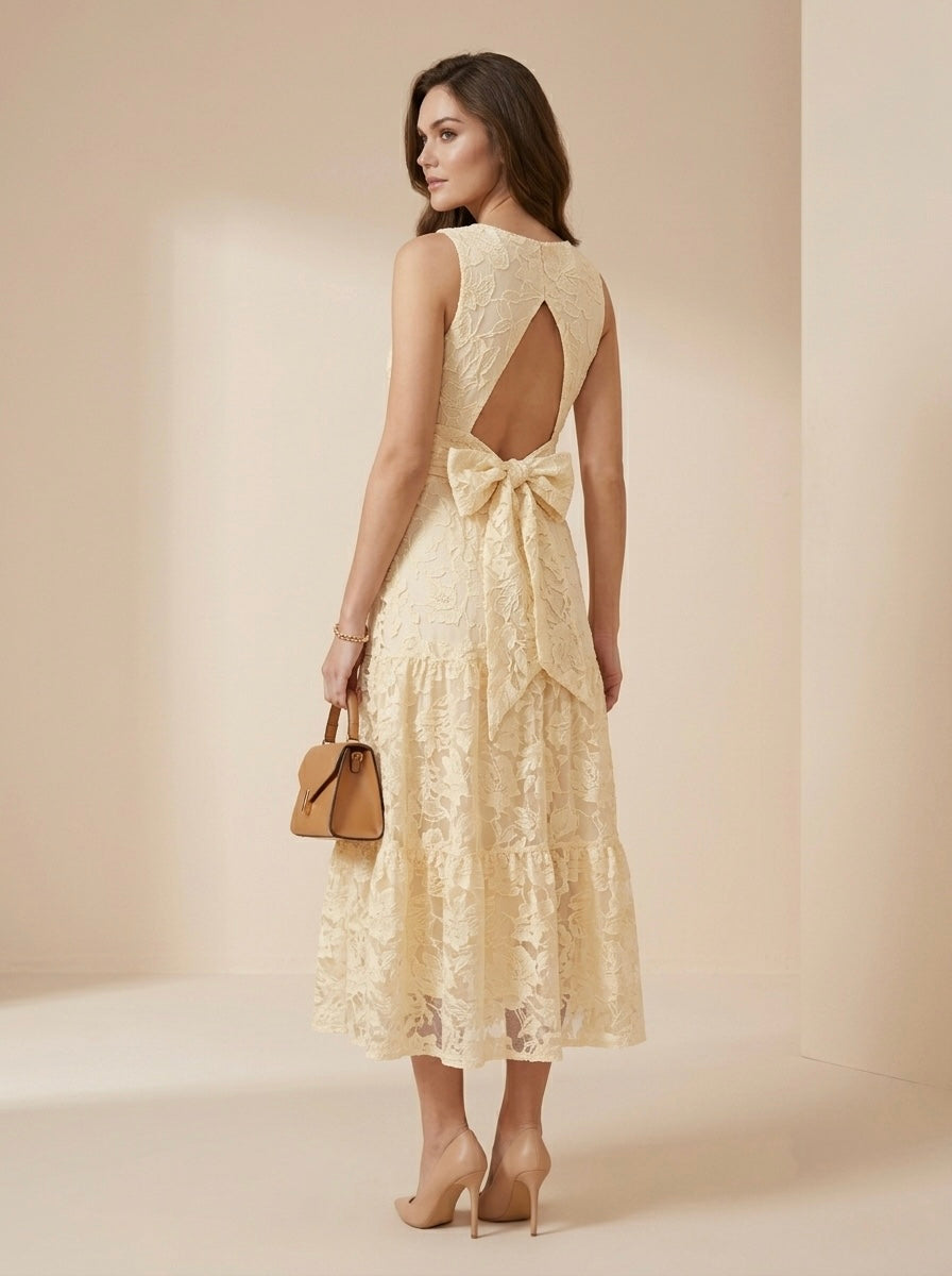 Vestido midi con encaje