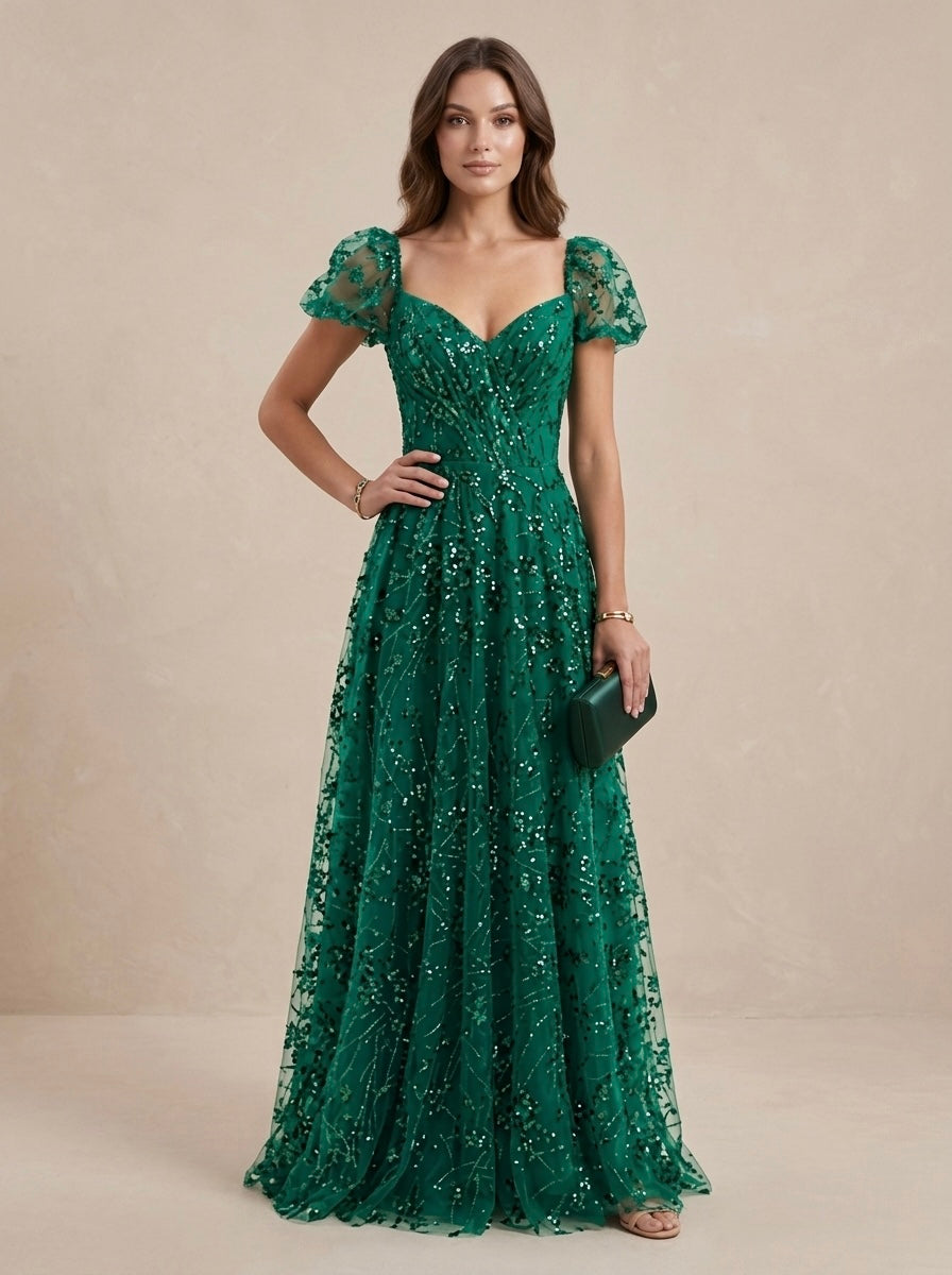 Vestido de fiesta verde esmeralda