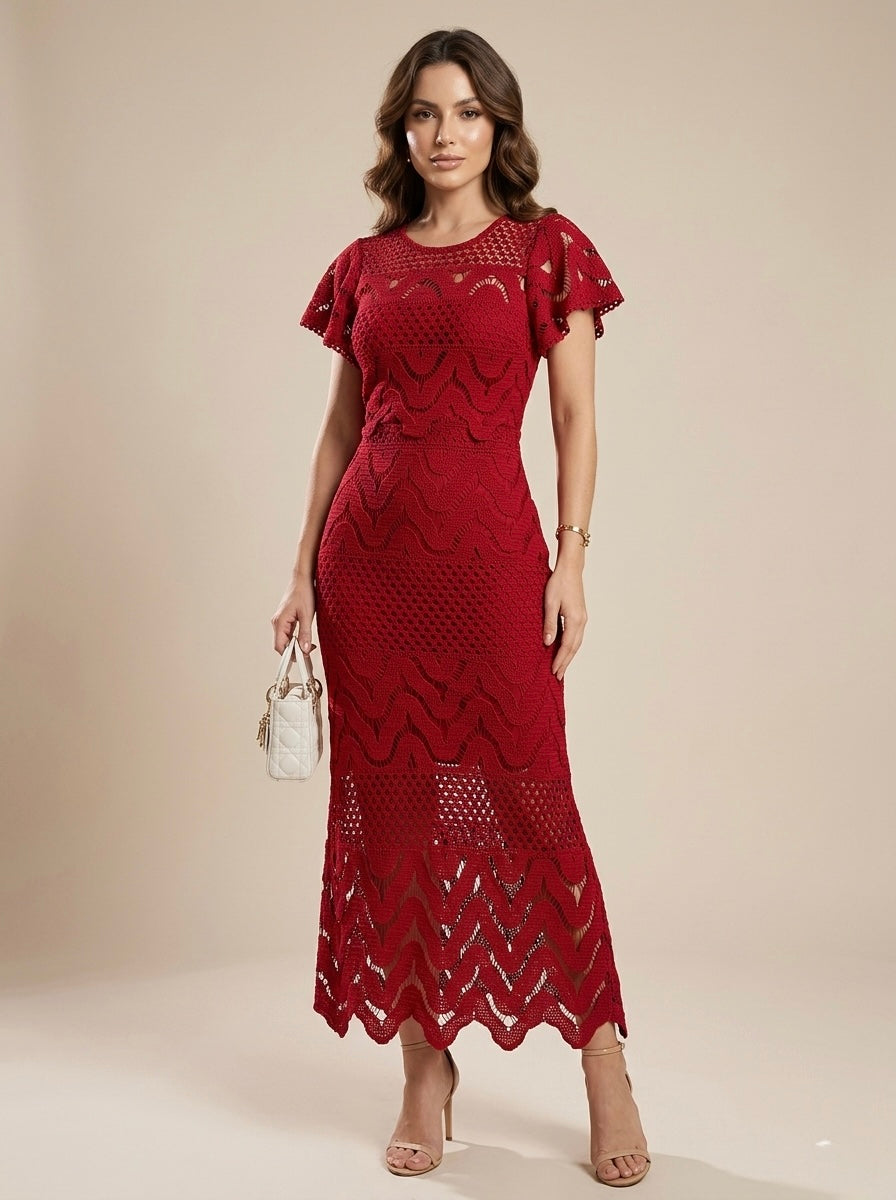 Vestido midi de encaje