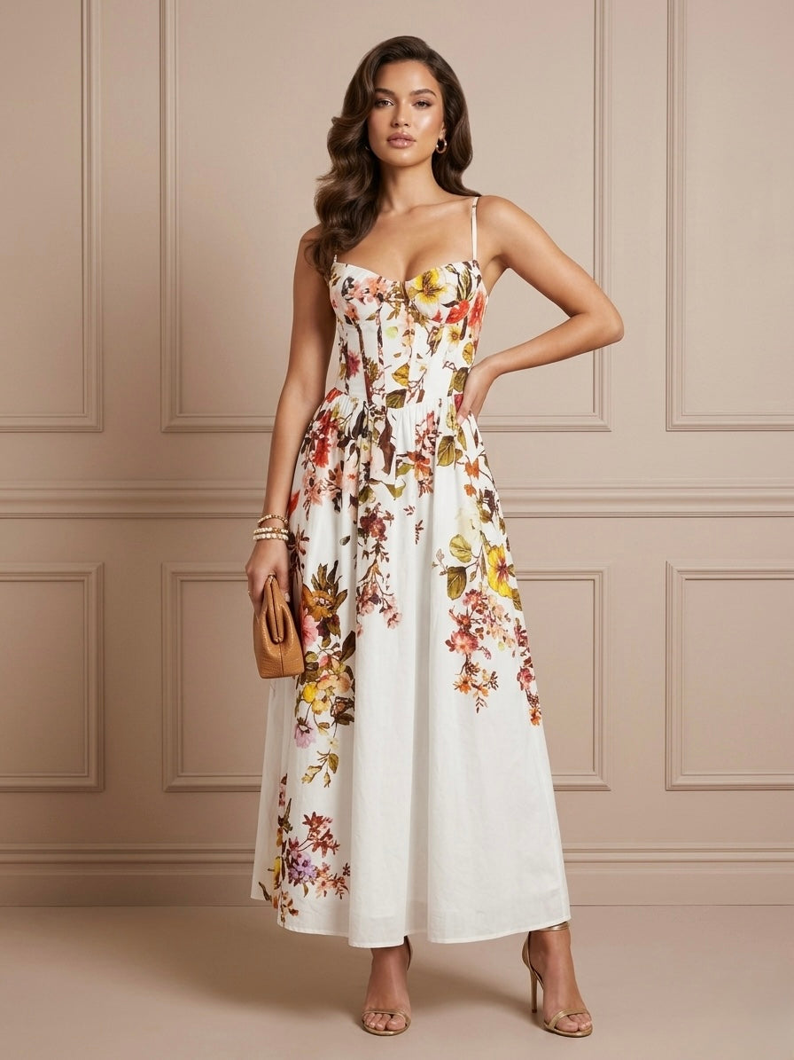 Vestido blanco con flores