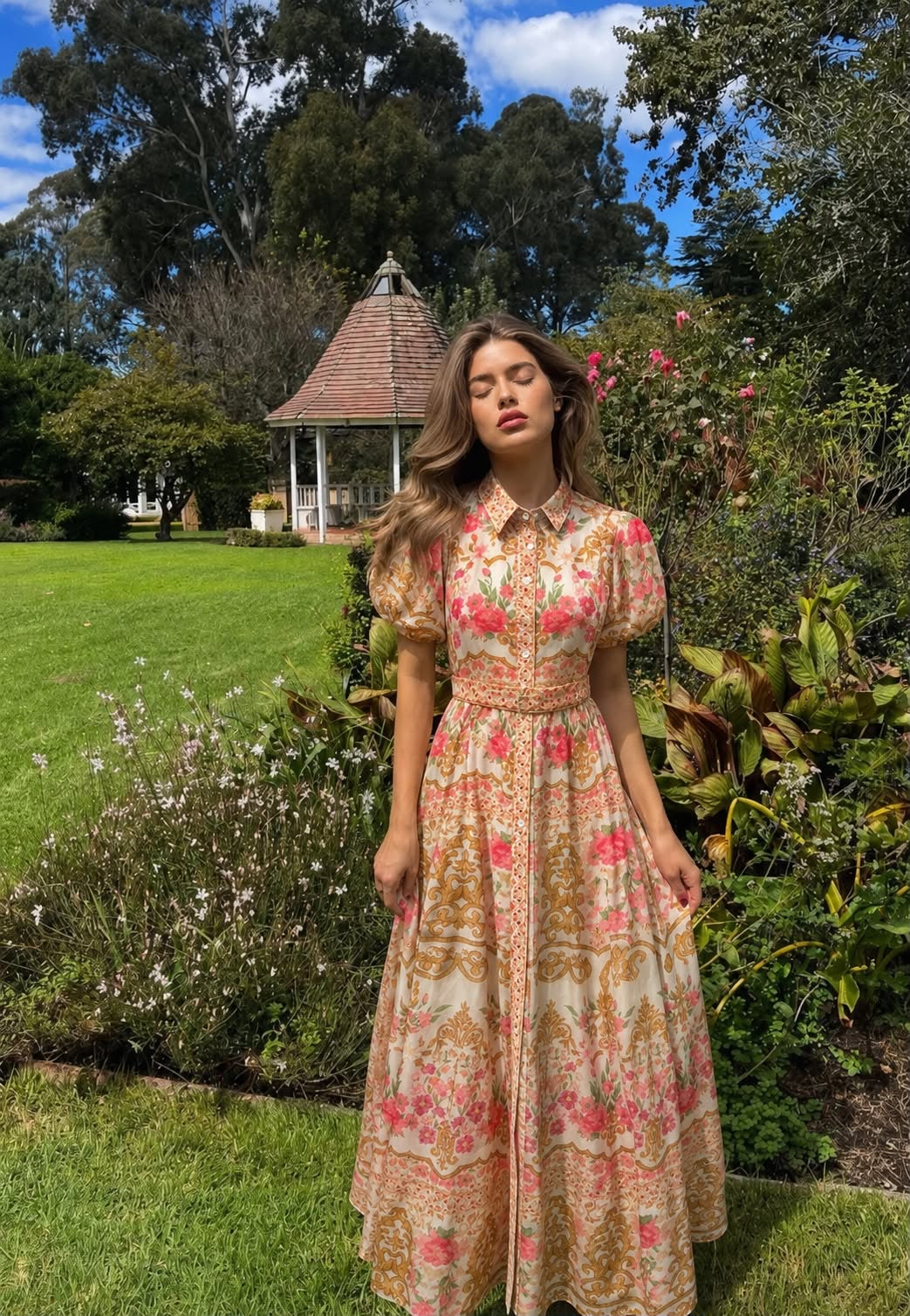 Vestido midi floreado