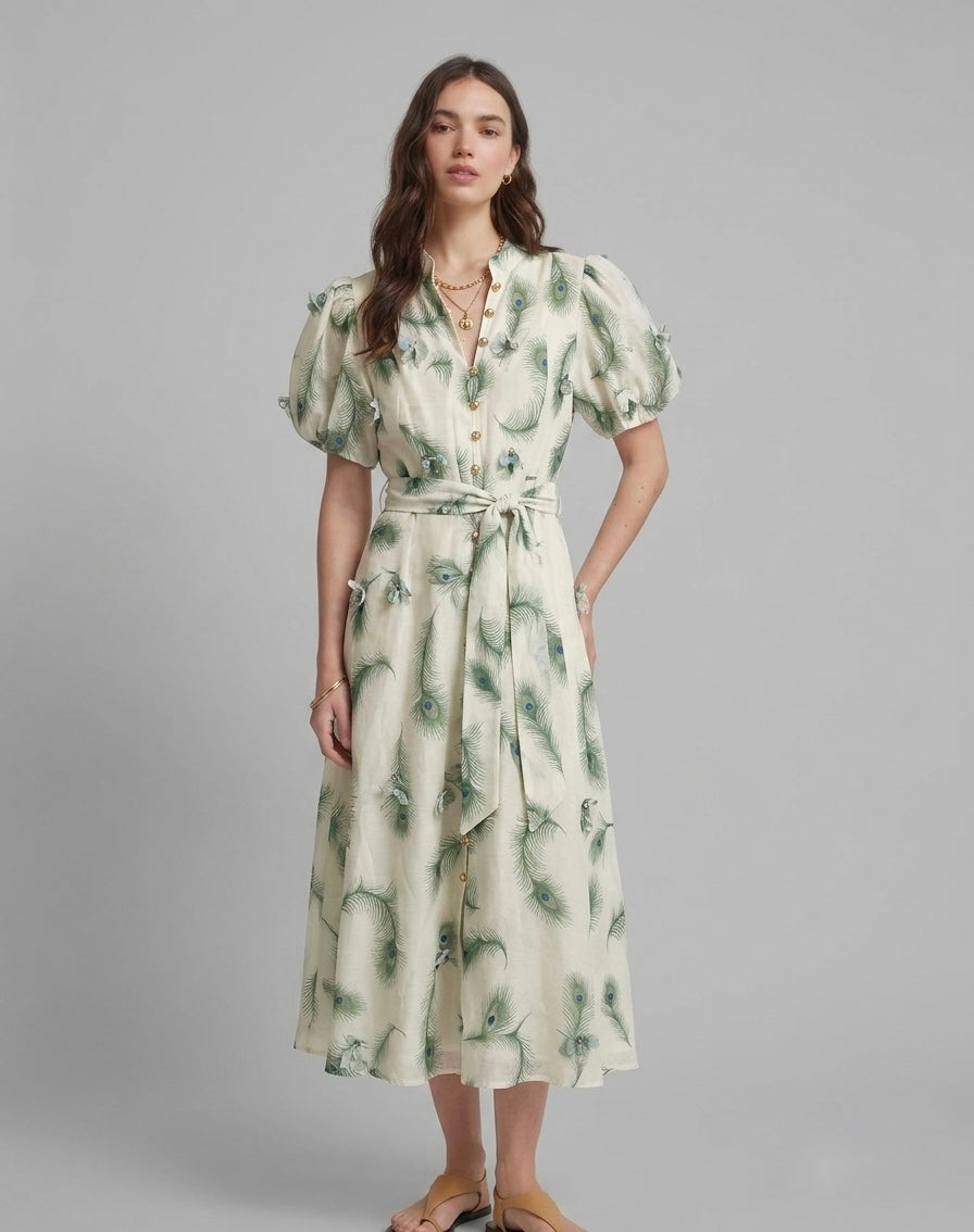 Vestido midi con estampado