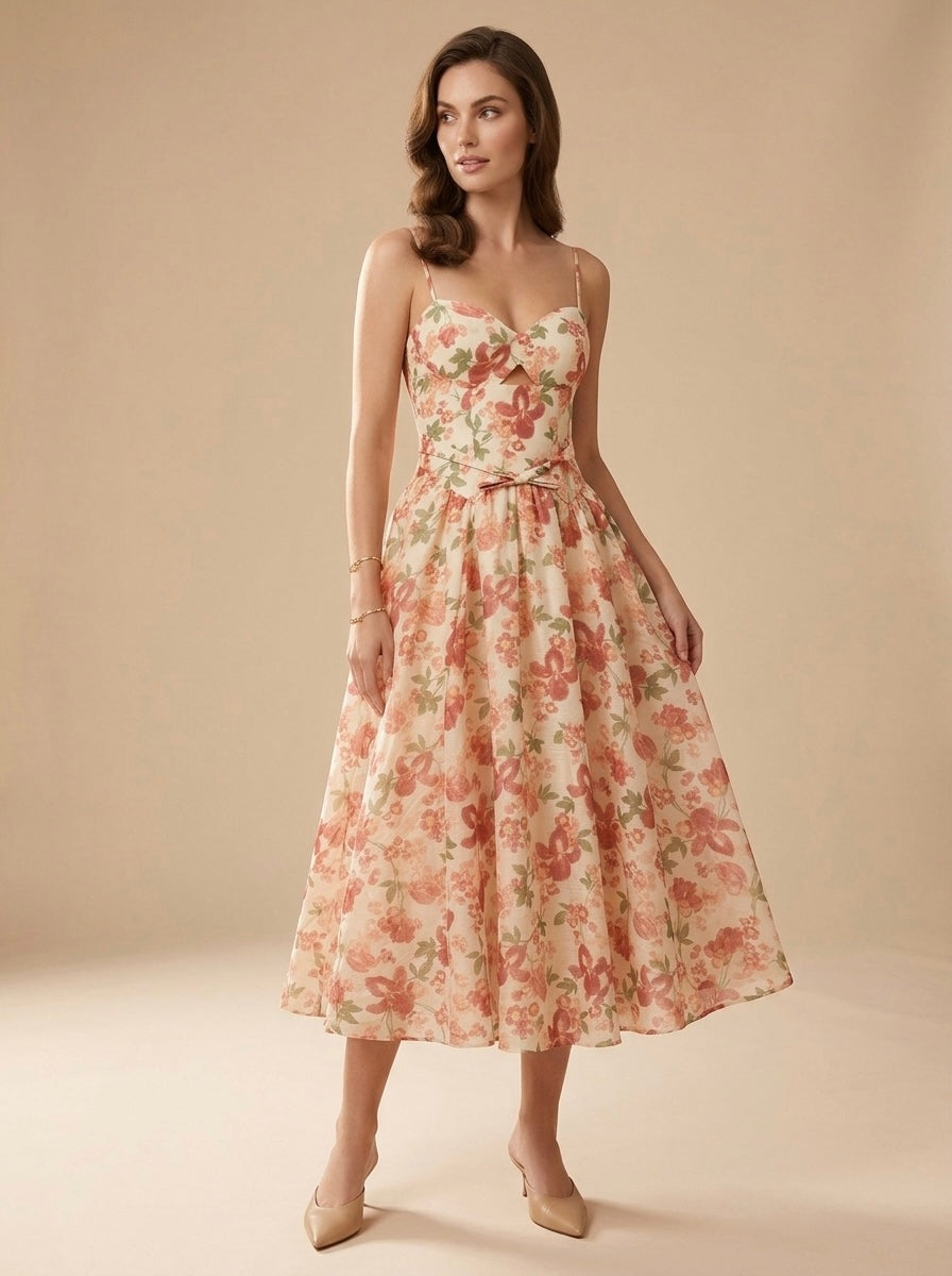 Vestido midi floreado