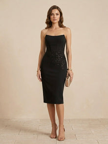 Vestido midi pegado