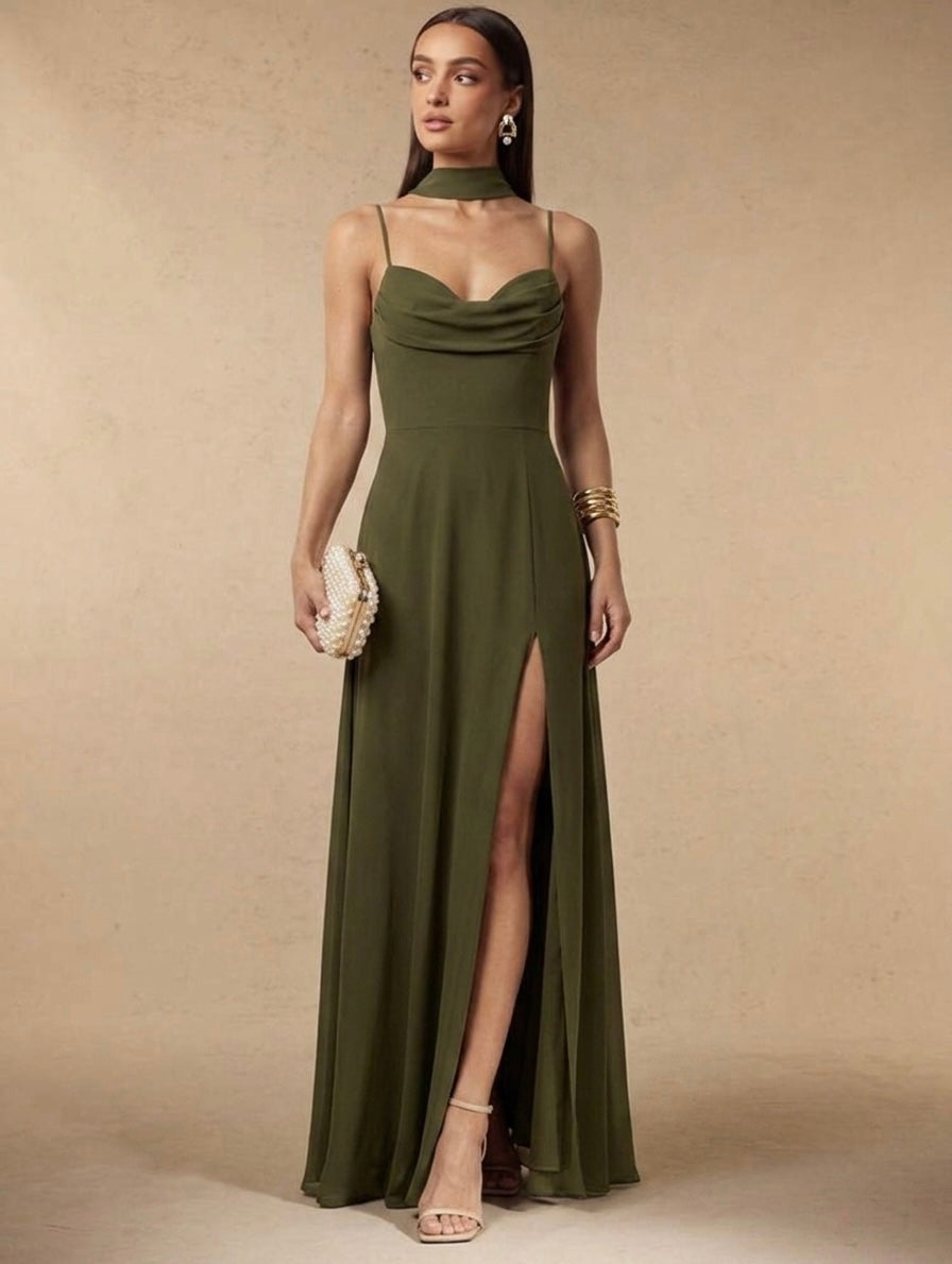 Vestido verde con corset