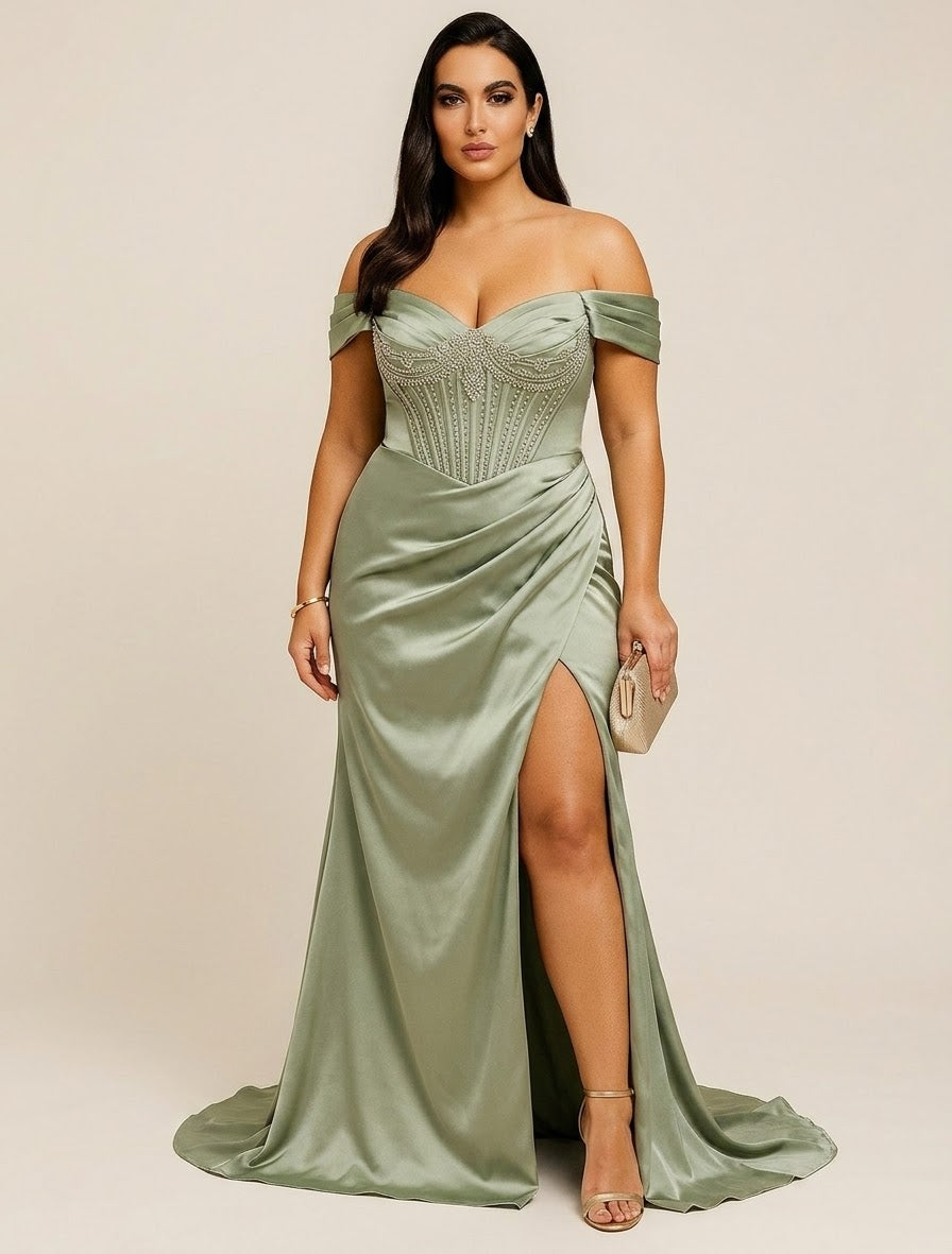 Vestido de fiesta plus
