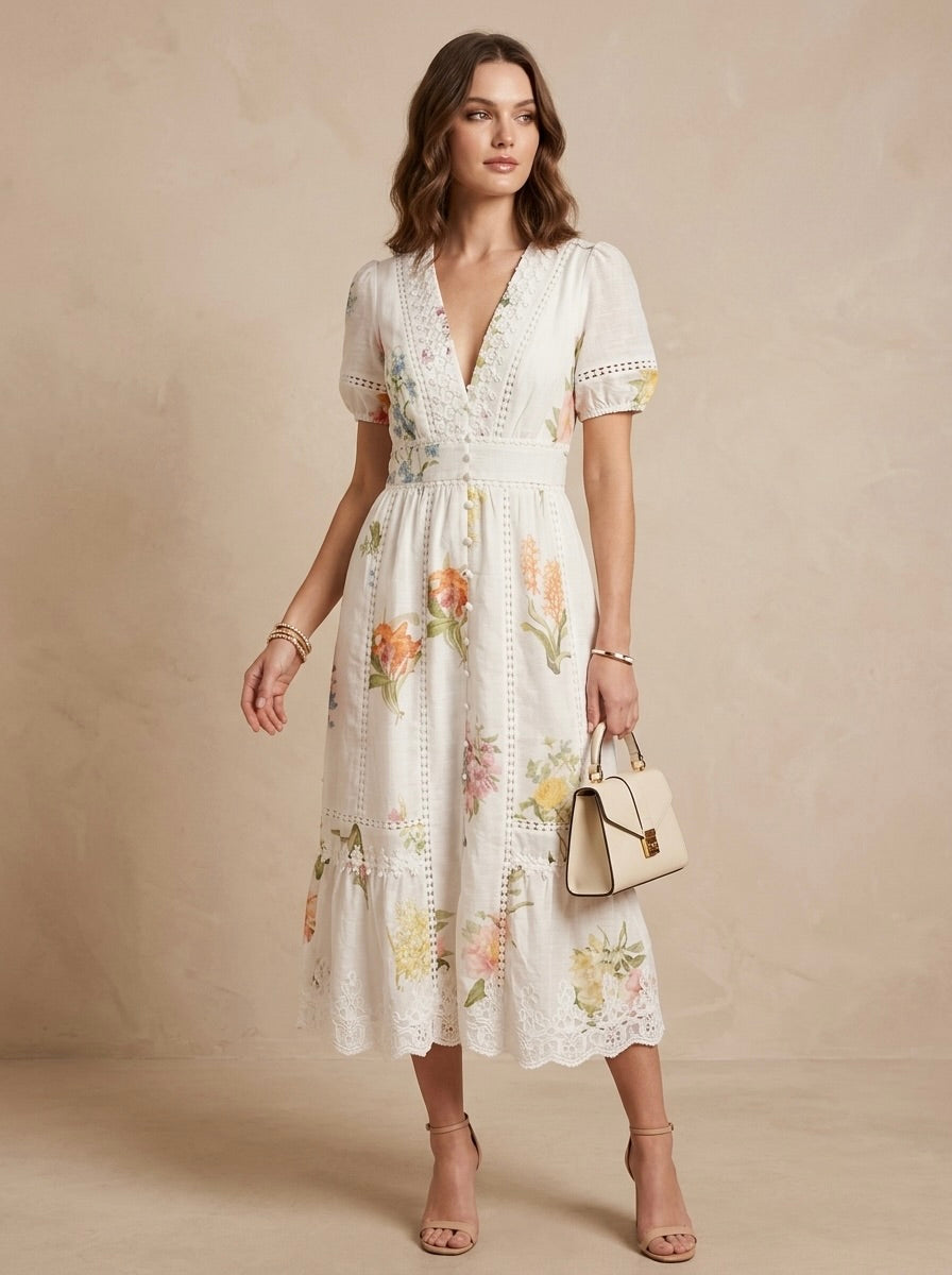vestido con estampado floreado