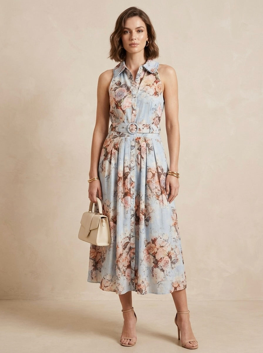 Vestido con estampado sin mangas