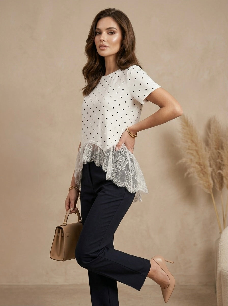 Blusa de Polk dots blanca