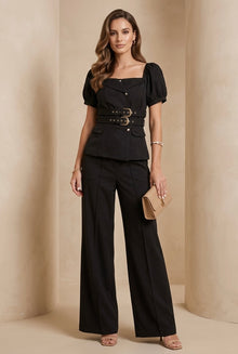 Conjunto de top y pantalón liso