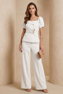 Conjunto de top y pantalón liso