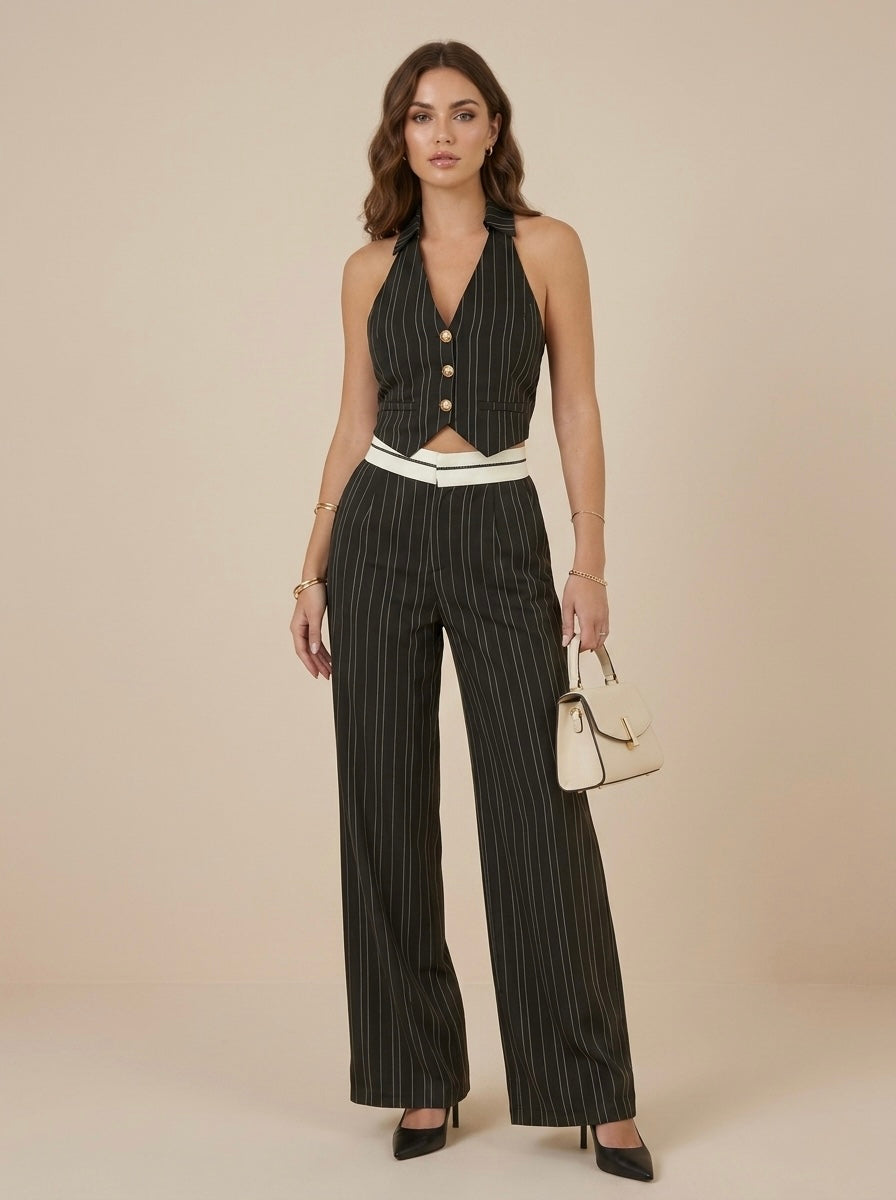 Conjunto de chaleco y pantalón tipo sastre