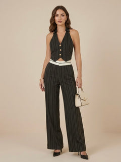 Conjunto de chaleco y pantalón tipo sastre