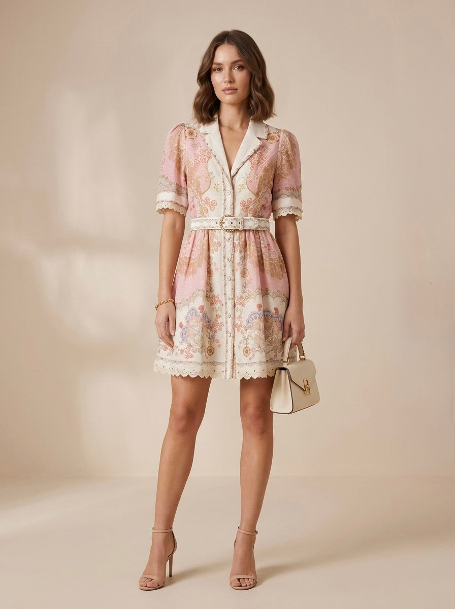 vestido corto con estampado