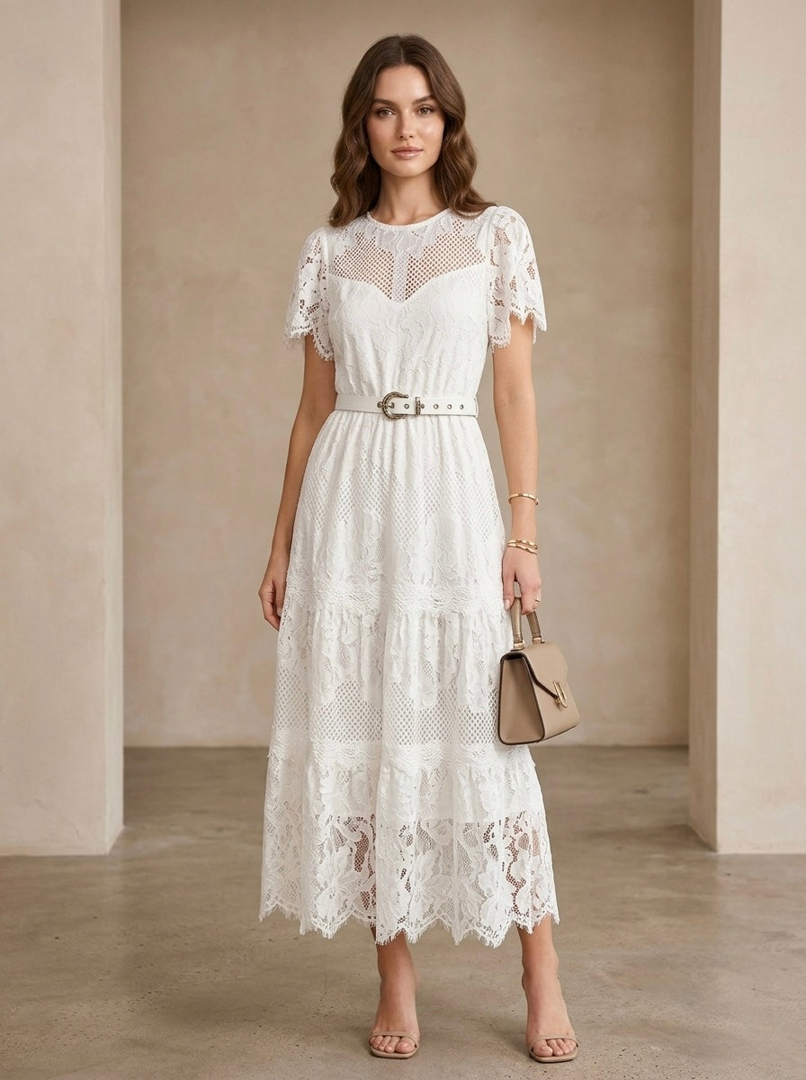 Vestido midi blanco